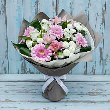 Букет цветов из:  Герберы, Альстромерии и Хризантемы #REPLACE_PRED# Георгиевской