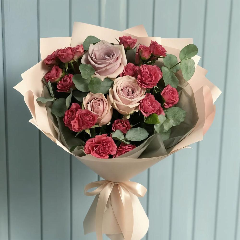 Букет цветов из: Гвоздики и Розы в Георгиевской