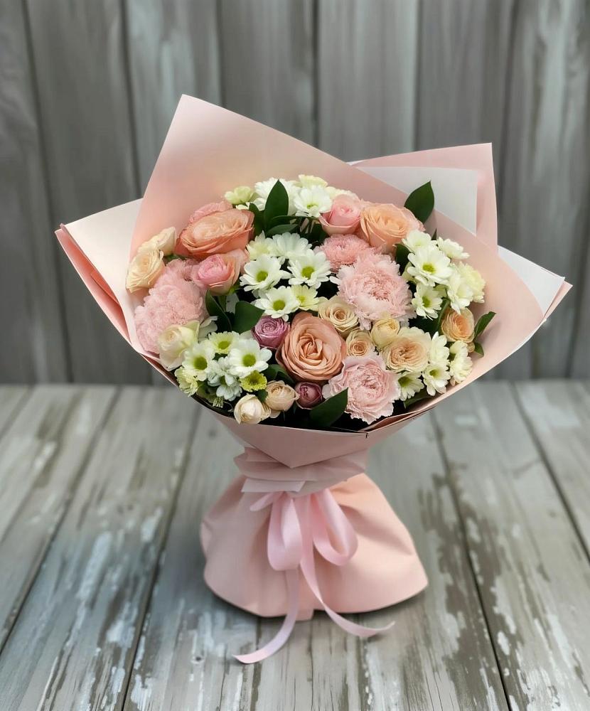 Букет цветов из: Гвоздики, Розы и Хризантемы в Георгиевской