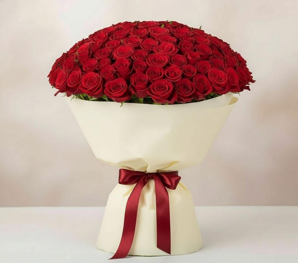 Букет 101 Красная роза Милано в Георгиевской