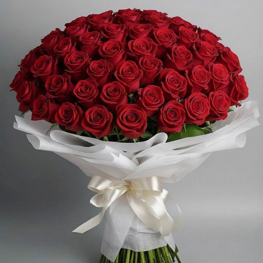 Букет 101 Красная роза Блэк Мэджик в Георгиевской