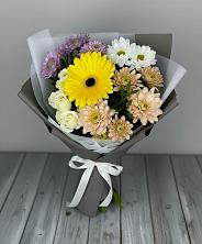 Букет цветов из:  Розы, Герберы и Хризантемы в Георгиевской