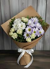 Букет цветов из:  Хризантемы и Розы в Георгиевской