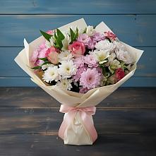 Букет цветов из:  Хризантемы, Альстромерии и Розы в Георгиевской