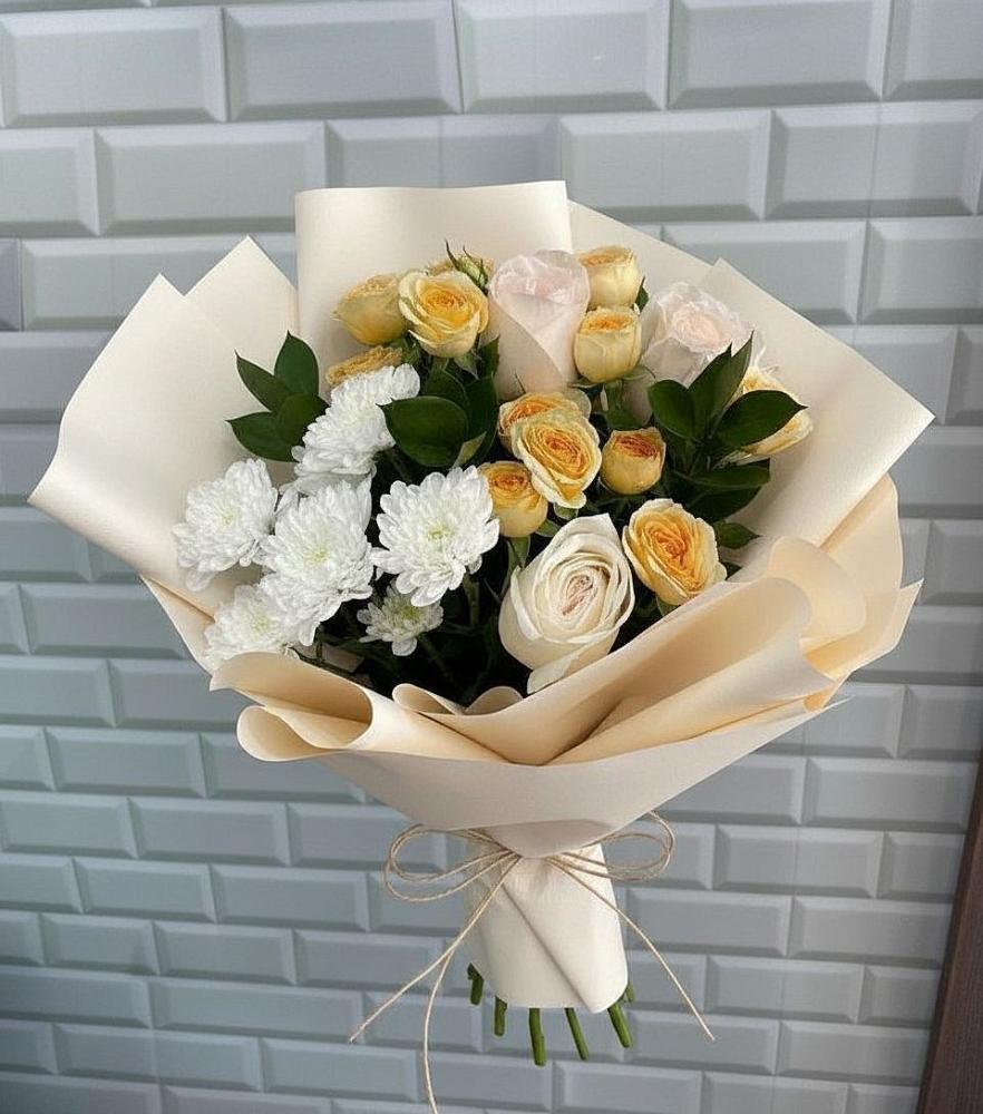 Букет цветов из: Розы и Хризантемы в Георгиевской
