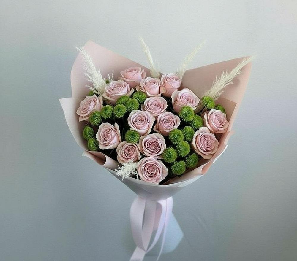 Букет цветов из: Розы и Хризантемы в Георгиевской