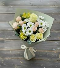 Букет цветов из:  Альстромерии, Розы и Хризантемы в Георгиевской