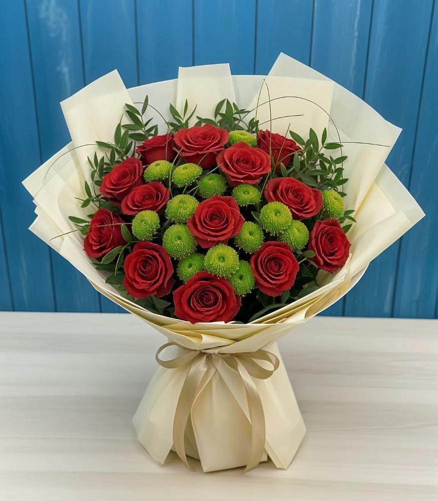 Букет цветов из: Розы и Хризантемы в Георгиевской